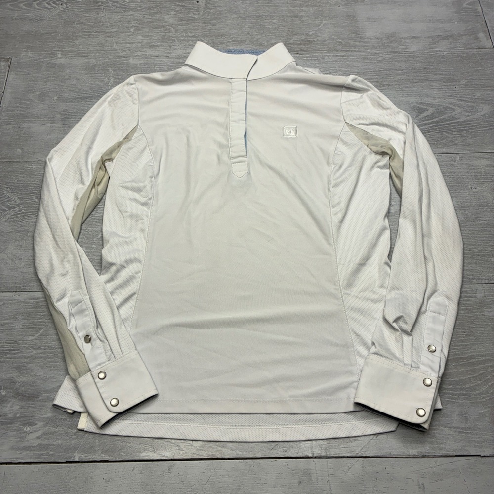 Romph Chill Factor Show Shirt Womens White Equestrian Long Sleeve Mesh Snap Cuff
